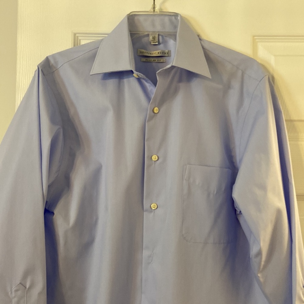 Geoffrey Beene Regular Fit size 15 -32/33 color light blue BNWOT - Picture 4 of 8